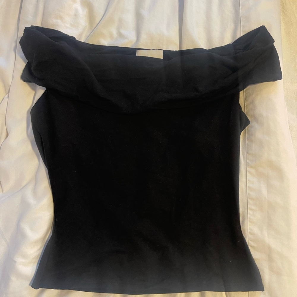 Reformation Black Off-Shoulder Blouse